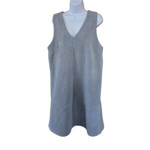 Elizabeth Crosby Los Angeles Gray Textured Sleeveless jumper Dress boho teacher